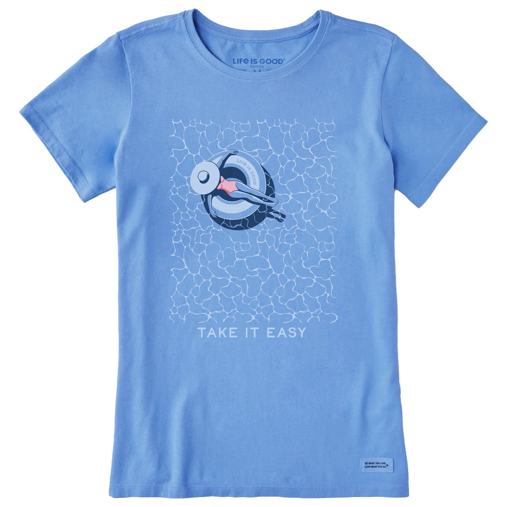 Life Is Good Women's Crusher Tee - Three Daisies Graphic, Cornflower Blue, X-Small - View #2