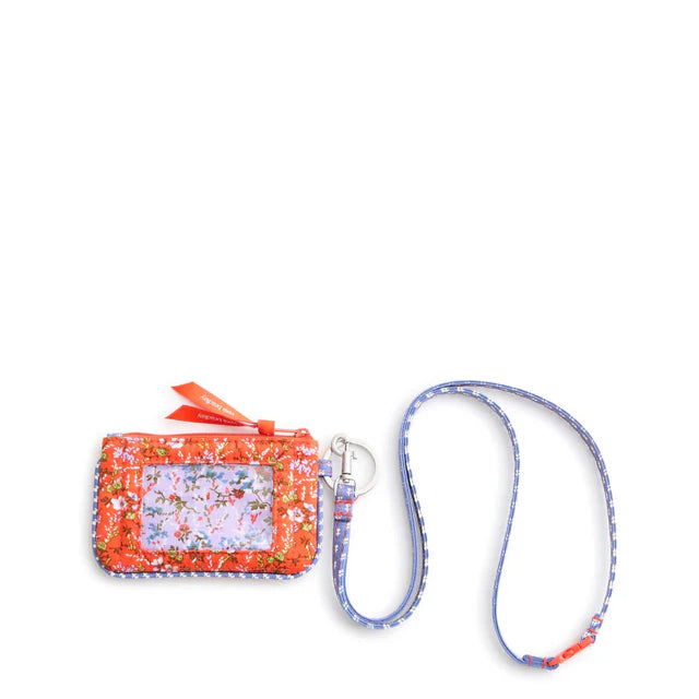 Vera Bradley Zip ID Pouch with Breakaway Lanyard in Wildflower