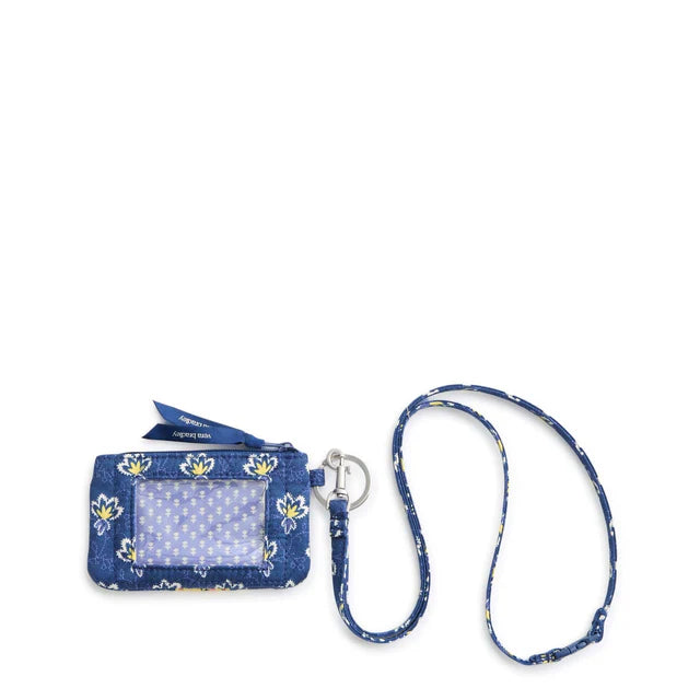 Vera Bradley Zip ID Pouch with Breakaway Lanyard in Maison Blue