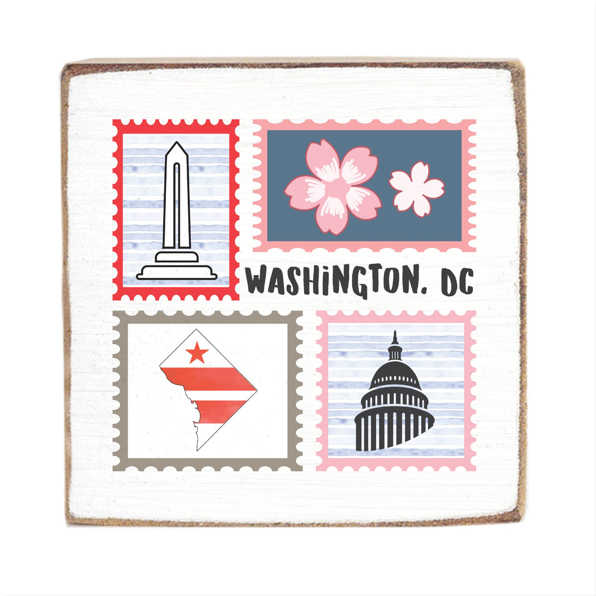 Washington DC Stamps Wood Block – Norman's Hallmark