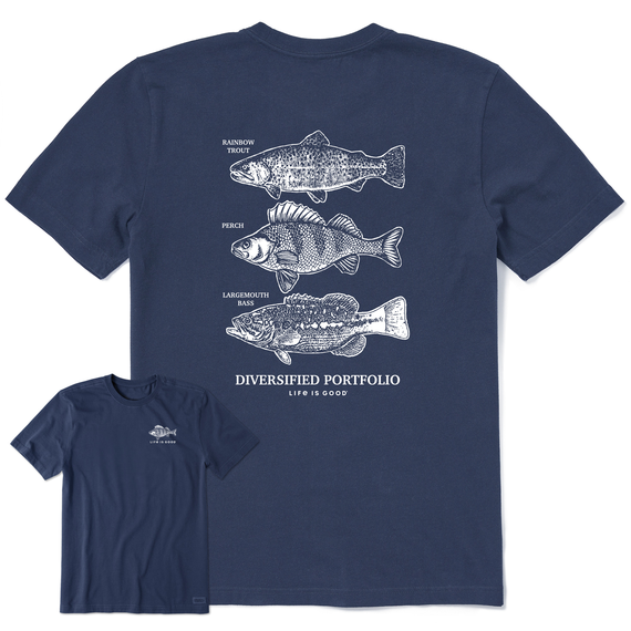 Life Is Good - Mens Jake and Rocket Dock Fish Crusher T-Shirt