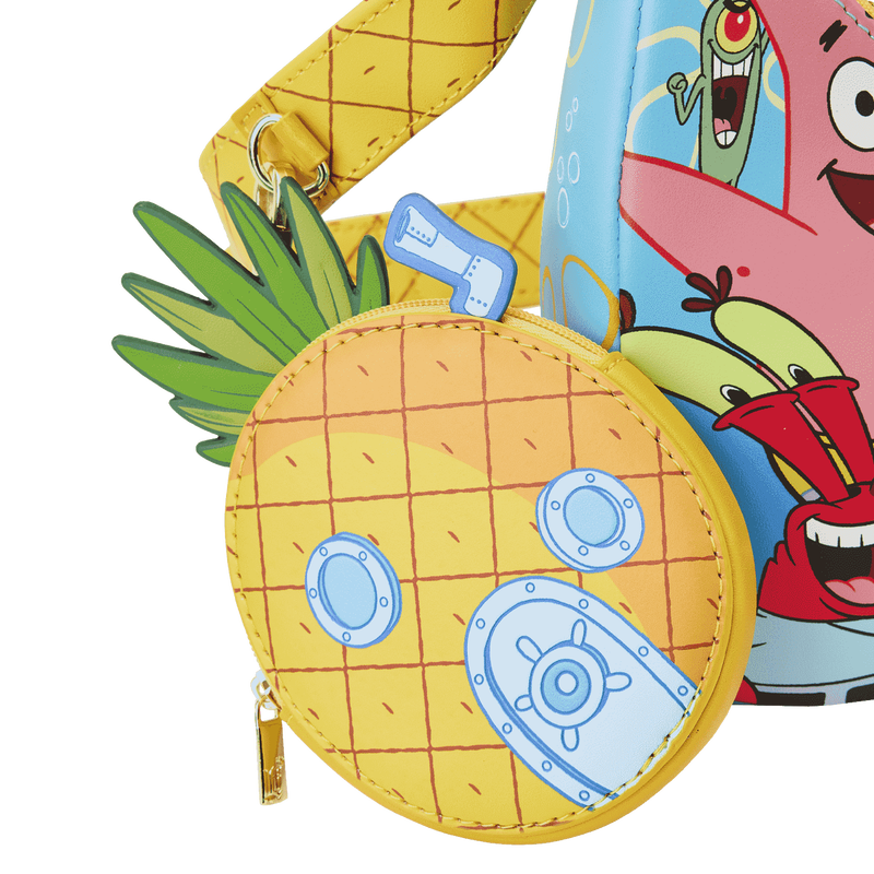 LOUNGEFLY Spongebob Squarepants Krabby Patty Group Womens hotsell Double Strap Shoulder