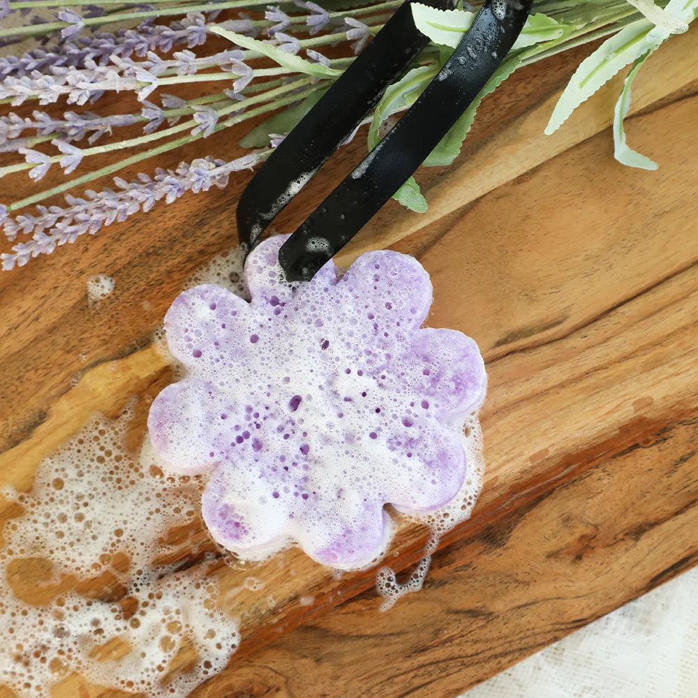 spongelle french lavender boxed flower Spongelle French Lavender Wild Flower Bath Sponge – Norman's Hallmark