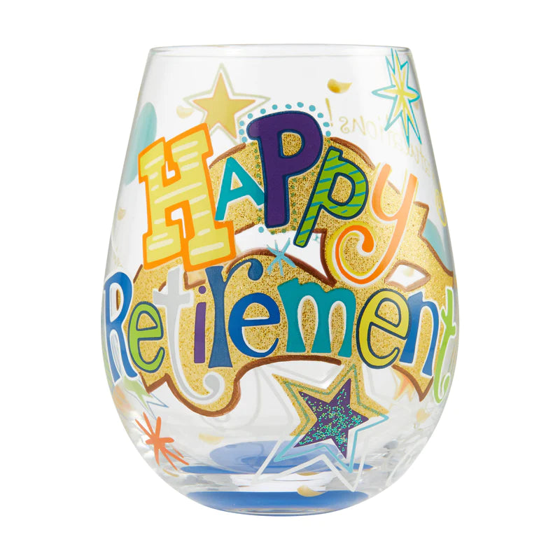 Lolita Happy Retirement Hand Painted 20 oz Stemless Wine Glass – Norman's  Hallmark